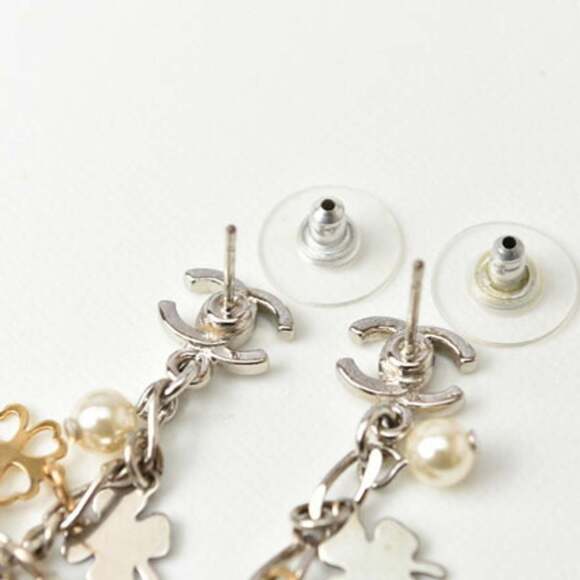 CHANEL Gold Pearl Love Earrings - Picture 7 of 8